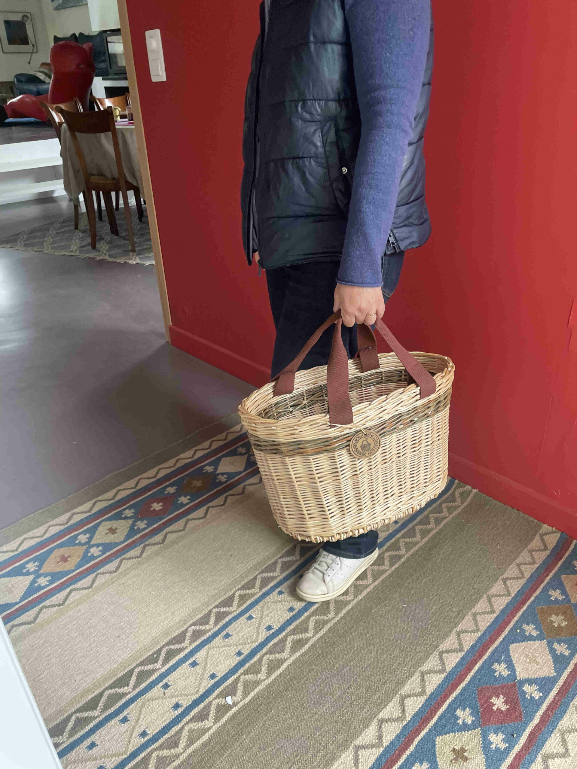 Cabas en osier Grand panier ovale par Frédérique Roche - Vannerie des cimes